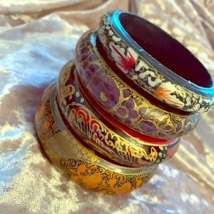 Handmade wooden bracelet (stack of 4)